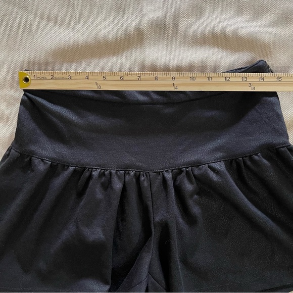 Free People Size 4 High Waist Black Ruffle Shorts Skort Boho Athleisure Mini - Picture 5 of 10